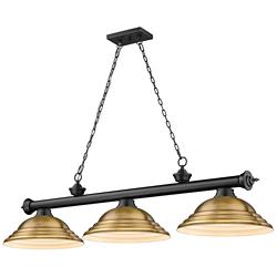 Z-Lite Cordon 58" Wide Matte Black 3-Light Billiard Pendant