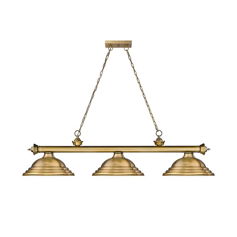 Image 6 Z-Lite Cordon 58" Wide Rubbed Brass 3-Down Light Island Pendant more views