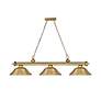 6_Z-Lite Cordon 58" Wide Rubbed Brass 3-Down Light Island Pendant more views