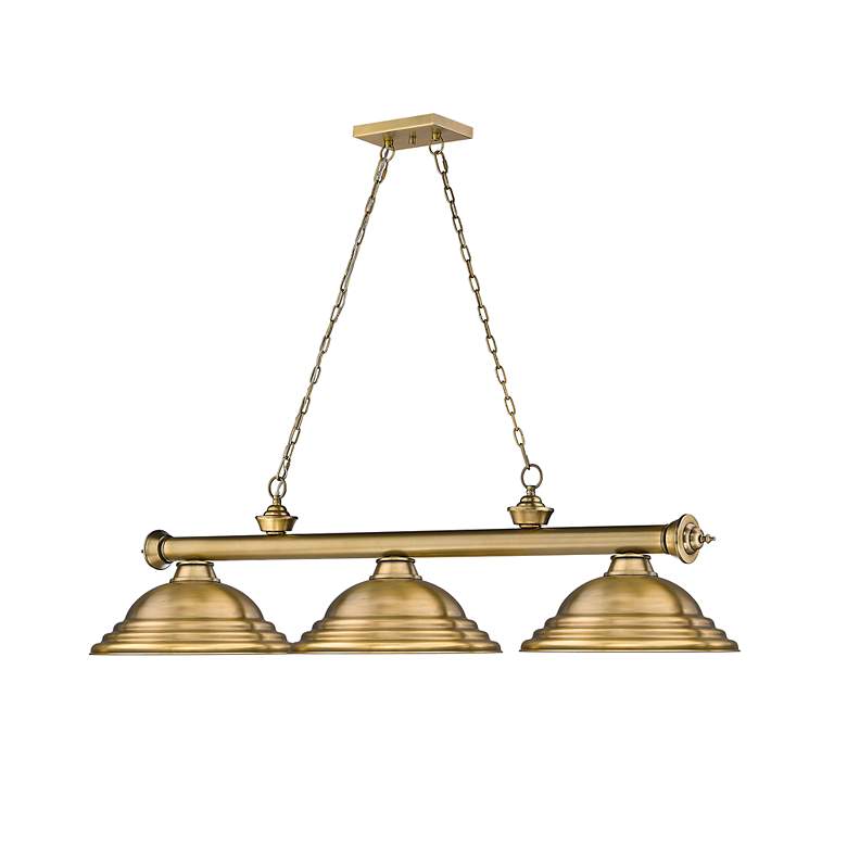 Image 7 Z-Lite Cordon 58" Wide Rubbed Brass 3-Down Light Island Pendant more views