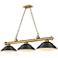Z-Lite Cordon 58"W Brass and Black 3-Light Billiard Pendant