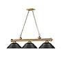 6_Z-Lite Cordon 58"W Brass and Black 3-Light Billiard Pendant more views