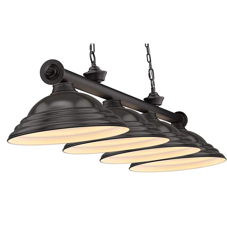 Image 7 Z-Lite Cordon 81 1/4" Bronze 4-Light Step Cone Billiard Pendant more views