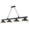 Z-Lite Cordon 81 1/4" Matte Black 4-Light Cone Shade Billiard Pendant