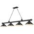 Z-Lite Cordon 81 1/4" Matte Black 4-Light Cone Shade Billiard Pendant