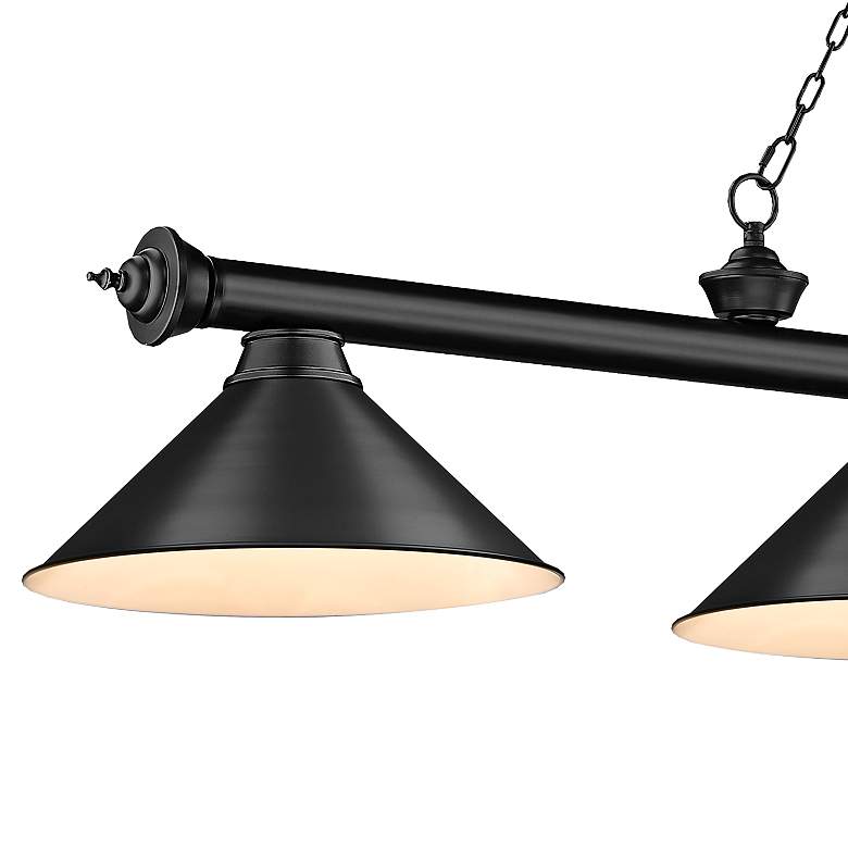 Image 4 Z-Lite Cordon 81 1/4" Matte Black 4-Light Cone Shade Billiard Pendant more views