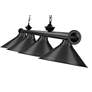 Z-Lite Cordon 81 1/4" Matte Black 4-Light Cone Shade Billiard Pendant in scene