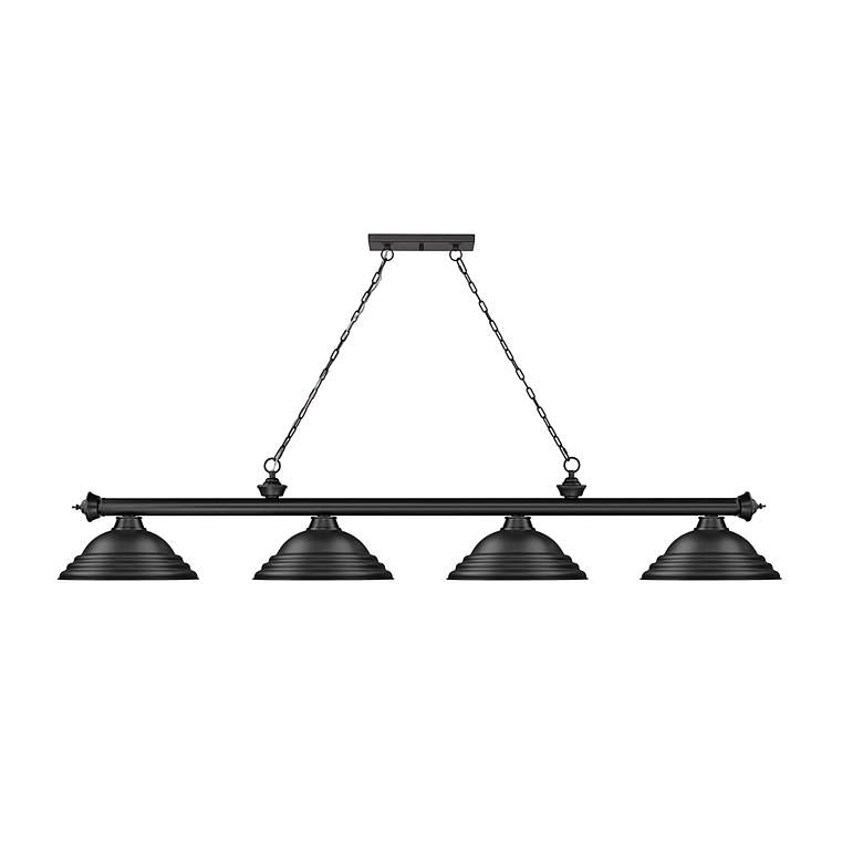 Image 7 Z-Lite Cordon 81 1/4" Matte Black 4-Light Step Cone Billiard Pendant more views