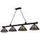 Z-Lite Cordon 81 1/4" Wide Matte Black Steel 4-Light Pendant