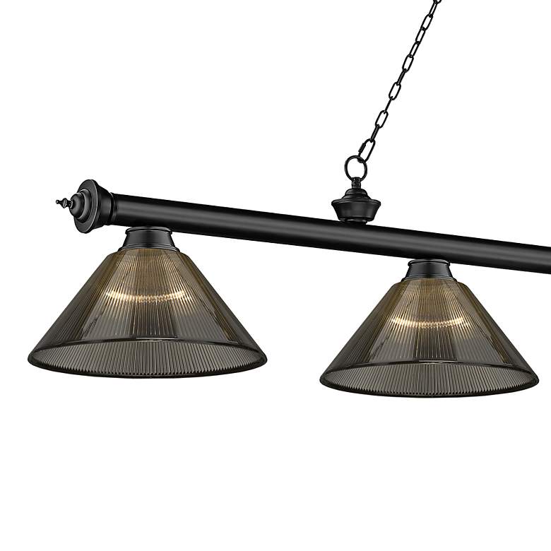 Image 4 Z-Lite Cordon 81 1/4" Wide Matte Black Steel 4-Light Pendant more views