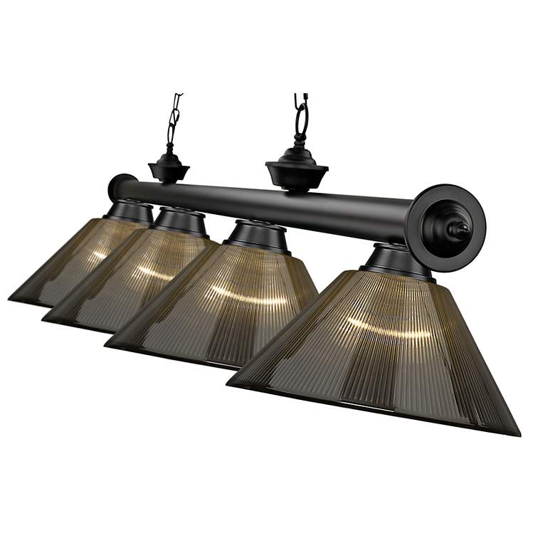 Image 5 Z-Lite Cordon 81 1/4" Wide Matte Black Steel 4-Light Pendant more views