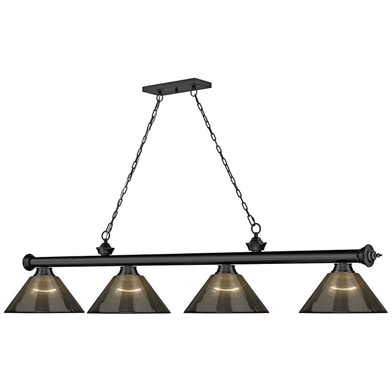 Image 6 Z-Lite Cordon 81 1/4" Wide Matte Black Steel 4-Light Pendant more views