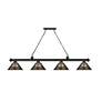 6_Z-Lite Cordon 81 1/4" Wide Matte Black Steel 4-Light Pendant more views