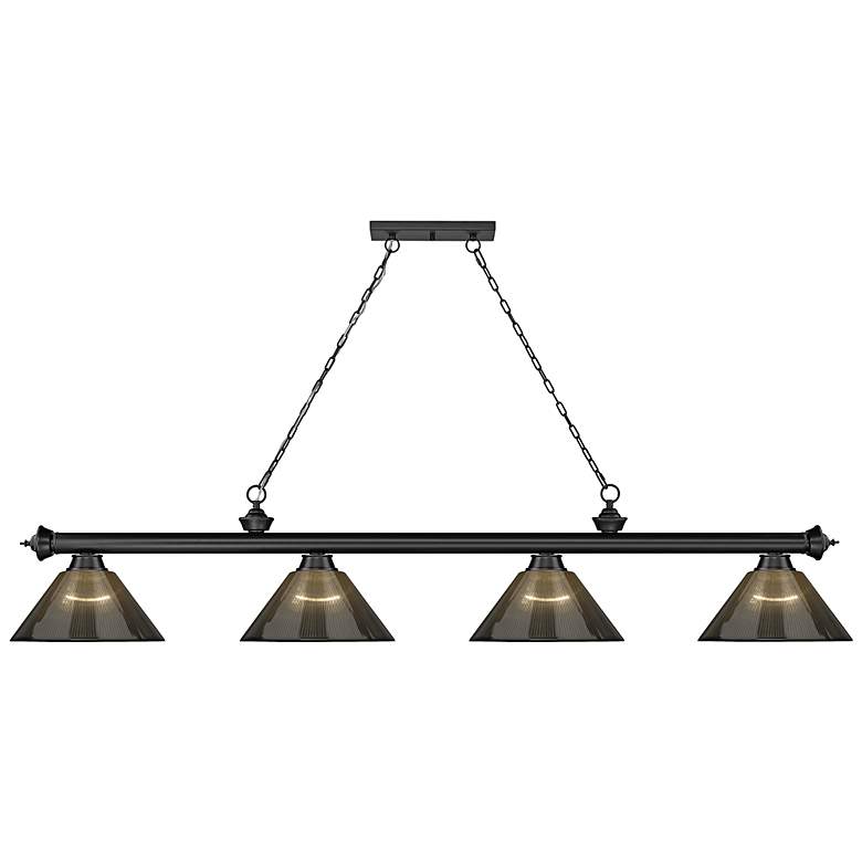 Image 7 Z-Lite Cordon 81 1/4" Wide Matte Black Steel 4-Light Pendant more views