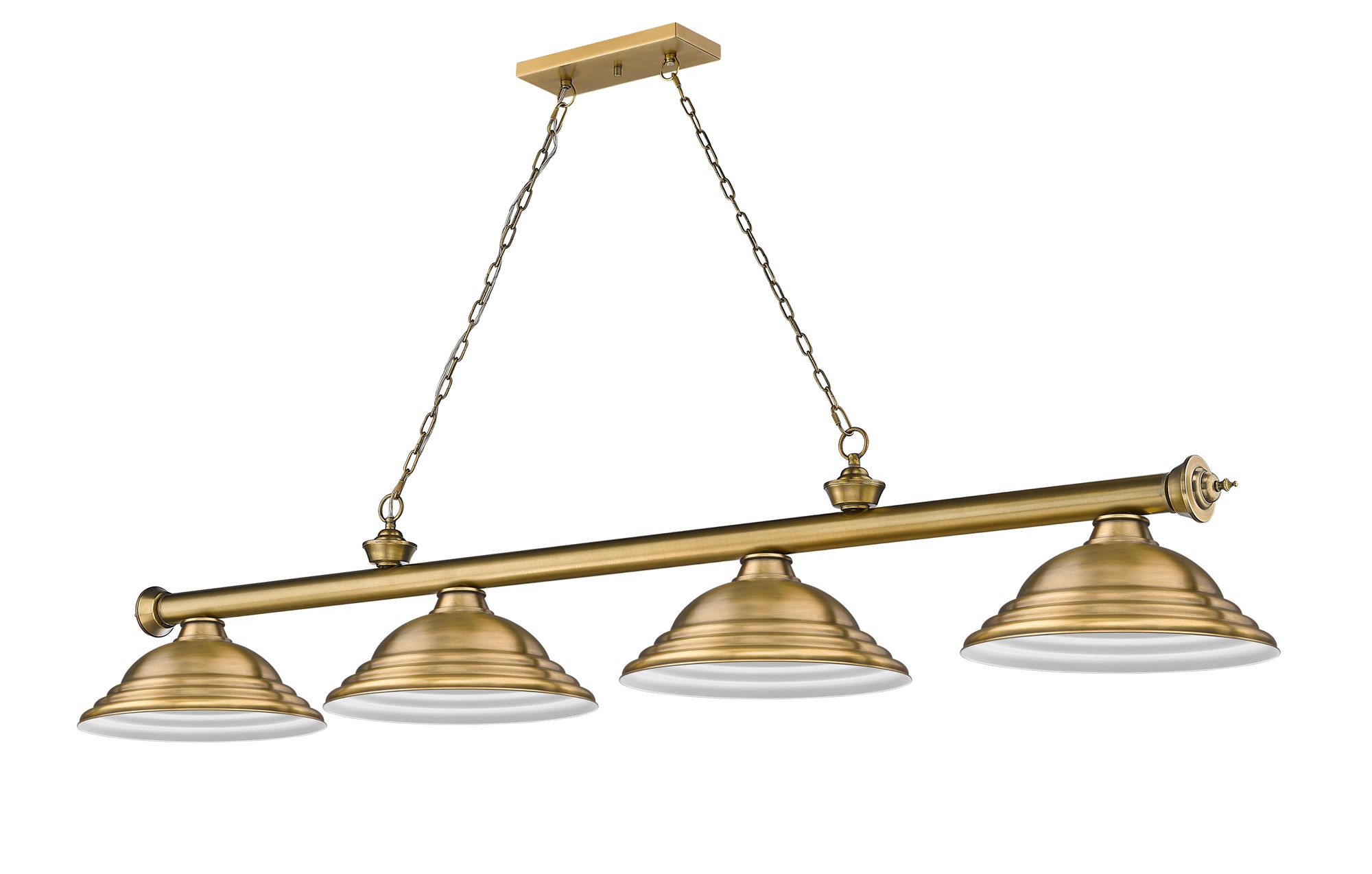 Z-Lite Cordon 81 3/4" Rubbed Brass 4-Light Pool Table Billiard Light