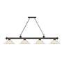 5_Z-Lite Cordon 81 3/4" Wide Bronze 4-Light Billiard Pendant more views