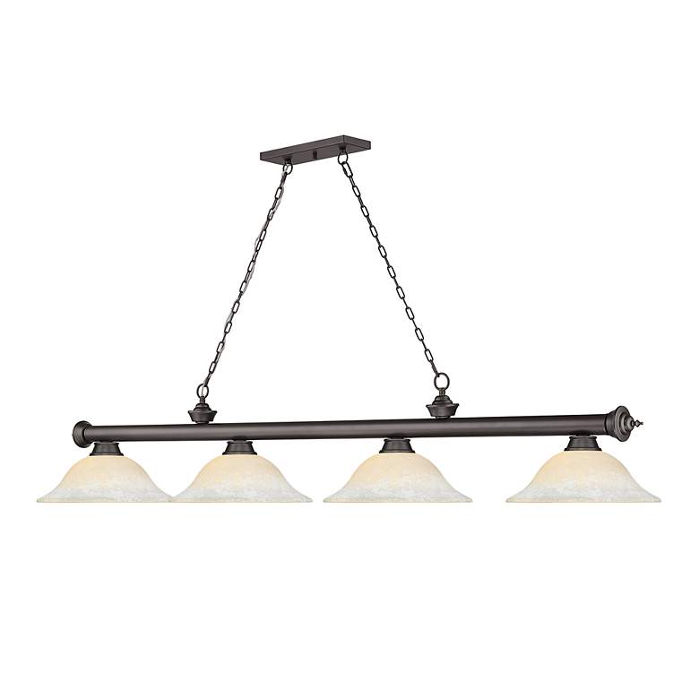 Image 6 Z-Lite Cordon 81 3/4" Wide Bronze 4-Light Billiard Pendant more views