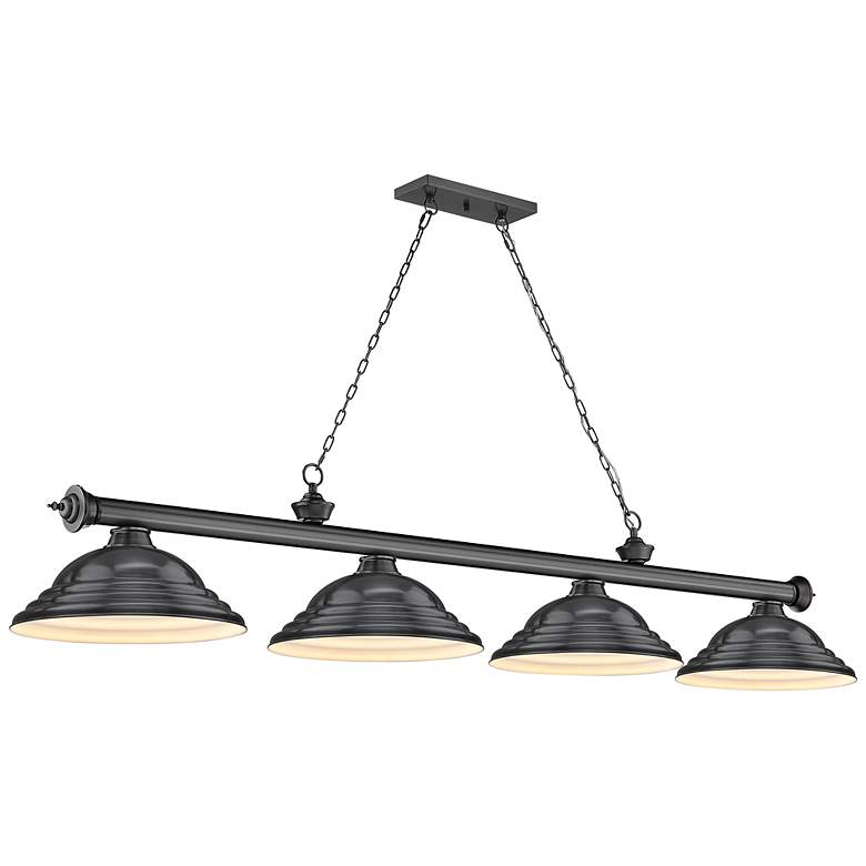 Image 3 Z-Lite Cordon 81 3/4" Wide Bronze Plate 4-Light Billiard Chandelier