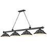 3_Z-Lite Cordon 81 3/4" Wide Bronze Plate 4-Light Billiard Chandelier