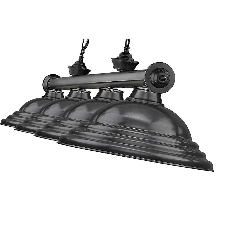 Image 5 Z-Lite Cordon 81 3/4" Wide Bronze Plate 4-Light Billiard Chandelier more views