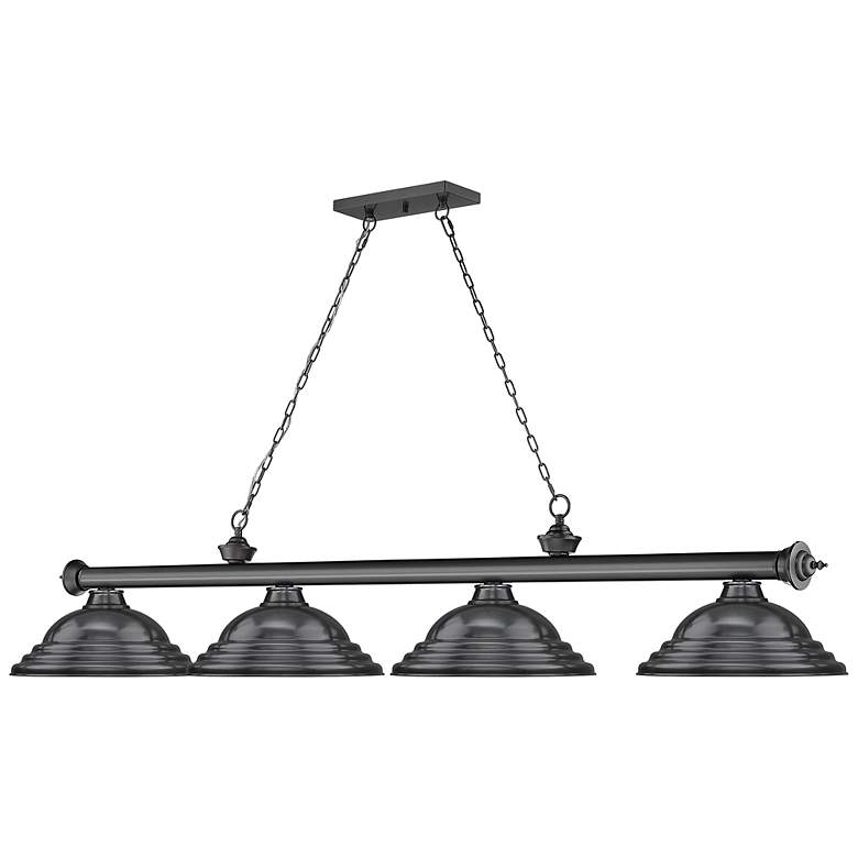 Image 6 Z-Lite Cordon 81 3/4" Wide Bronze Plate 4-Light Billiard Chandelier more views