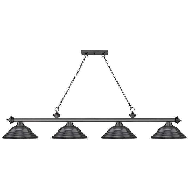 Image 7 Z-Lite Cordon 81 3/4" Wide Bronze Plate 4-Light Billiard Chandelier more views