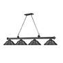 7_Z-Lite Cordon 81 3/4" Wide Bronze Plate 4-Light Billiard Chandelier more views