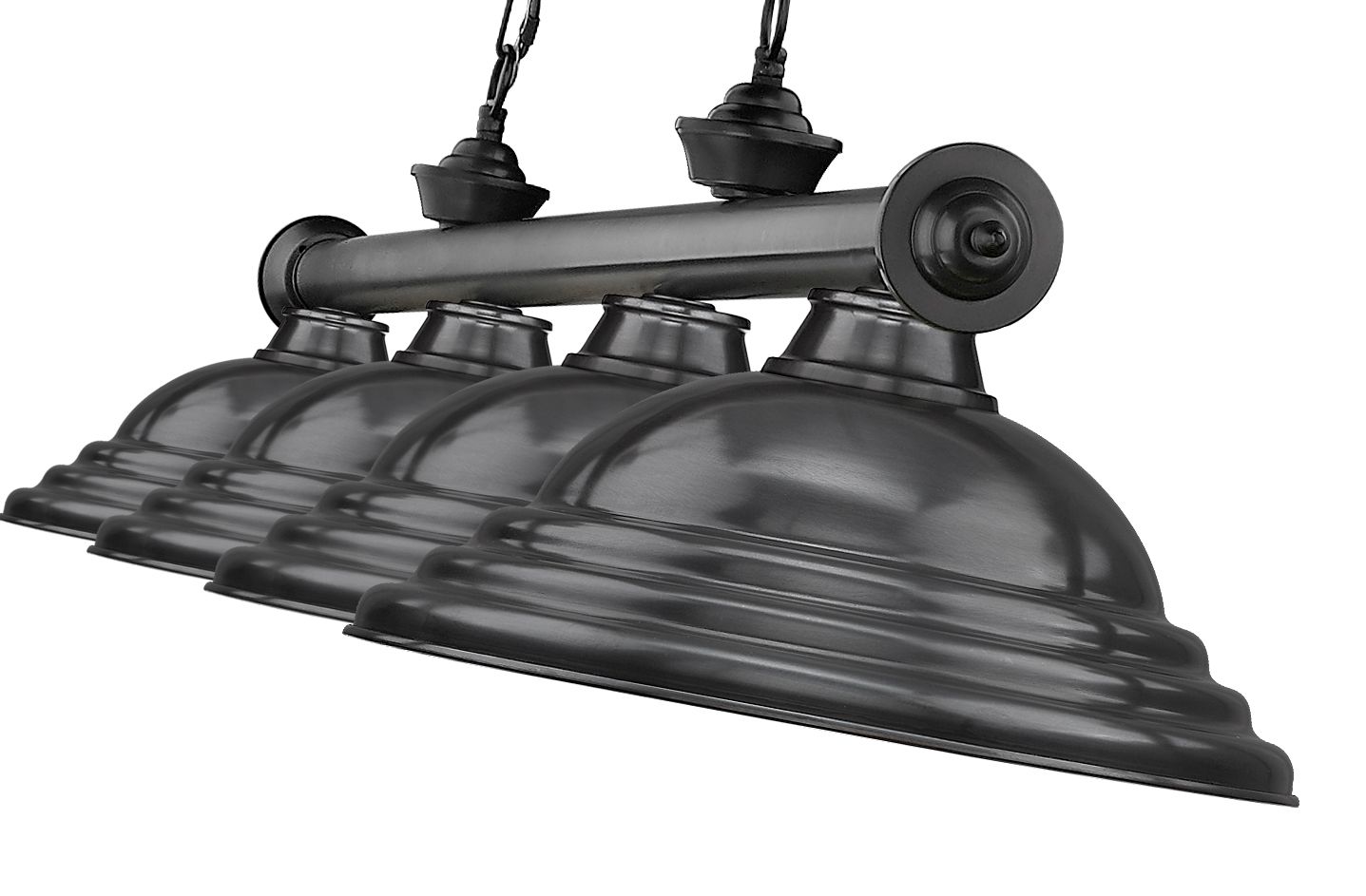 Z-Lite Cordon 81 3/4" Wide Bronze Plate 4-Light Billiard Chandelier in scene