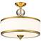 Z-Lite Cosmopolitan 15 3/4" Heritage Brass White Glass Ceiling Light