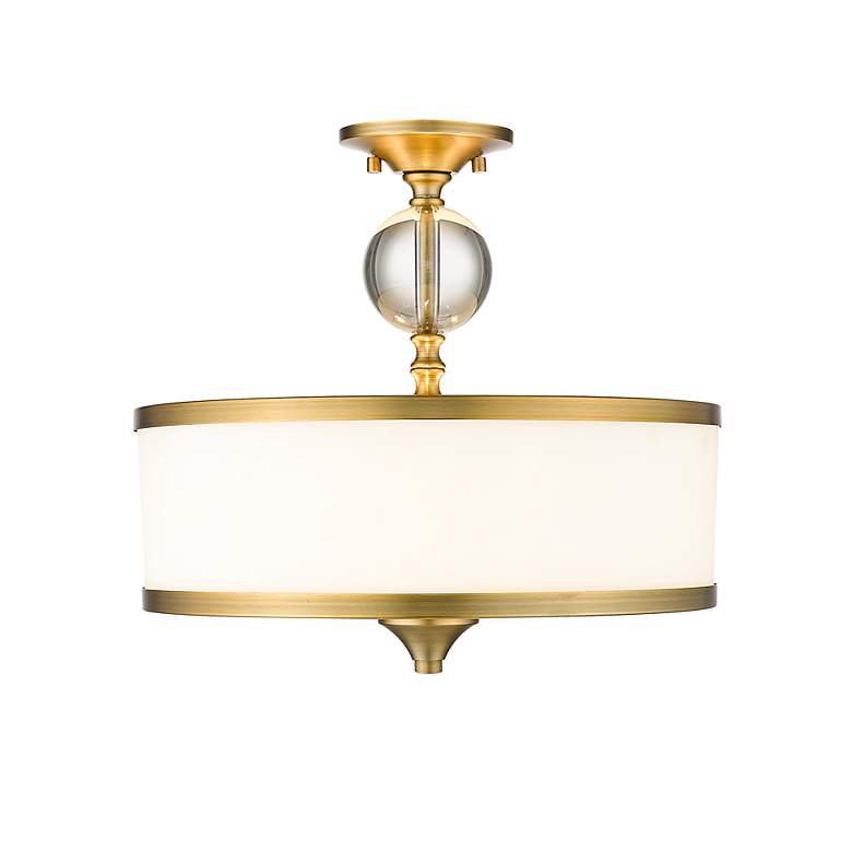 Image 6 Z-Lite Cosmopolitan 15 3/4" Heritage Brass White Glass Ceiling Light more views