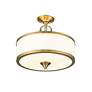 7_Z-Lite Cosmopolitan 15 3/4" Heritage Brass White Glass Ceiling Light more views