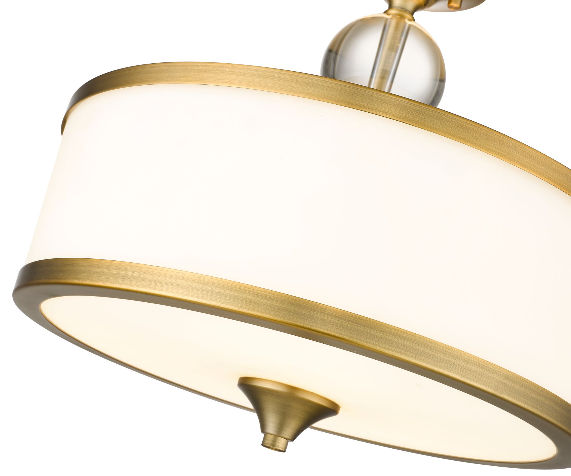 Z-Lite Cosmopolitan 15 3/4" Heritage Brass White Glass Ceiling Light in scene