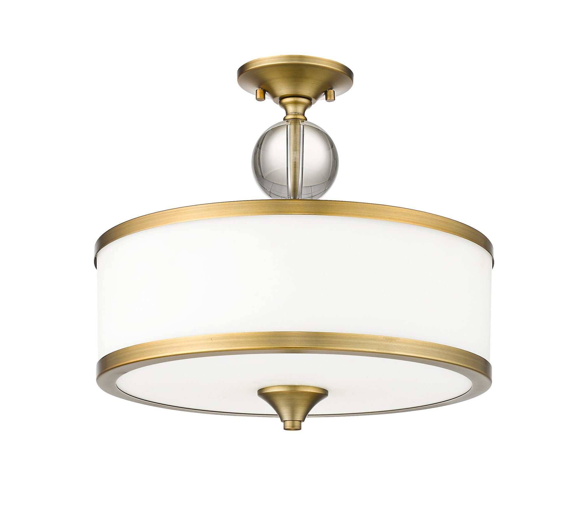 Z-Lite Cosmopolitan 15 3/4" Heritage Brass White Glass Ceiling Light in scene