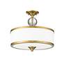 Z-Lite Cosmopolitan 15 3/4" Heritage Brass White Glass Ceiling Light in scene