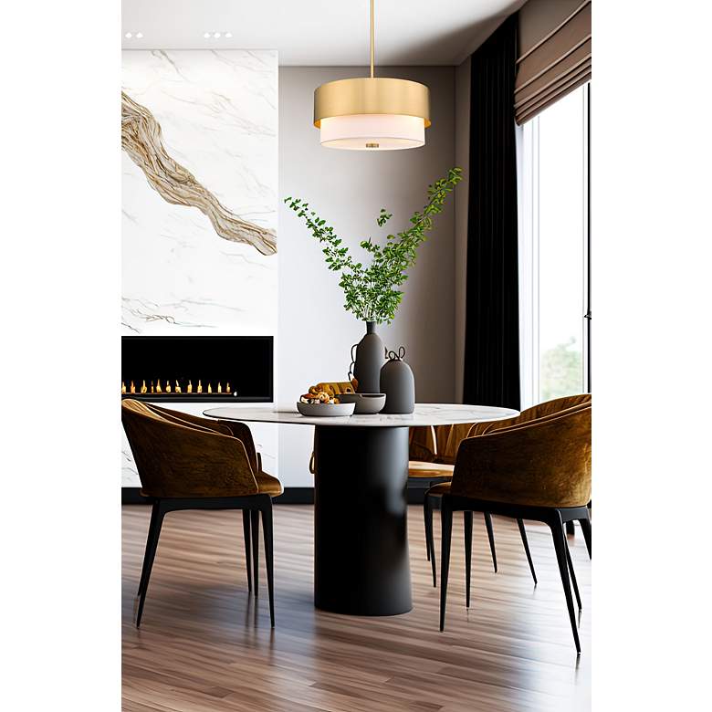 Image 5 Z-Lite Counterpoint 18" Wide Modern Gold 3-Light Drum Pendant more views