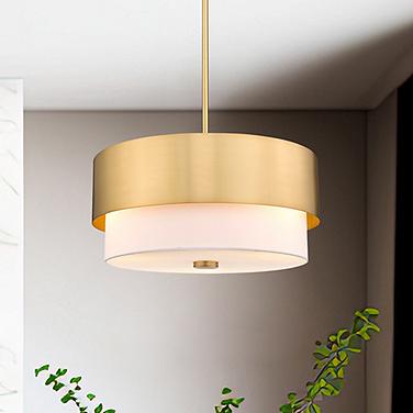 Z-Lite Counterpoint 18" Wide Modern Gold 3-Light Drum Pendant