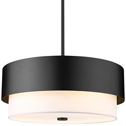 Z-Lite Counterpoint 24" Wide 5-Light Matte Black Drum Pendant Light
