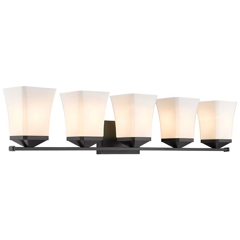 Image 1 Z-Lite Darcy 38" Wide Matte Black 5-Light Bath Vanity Light