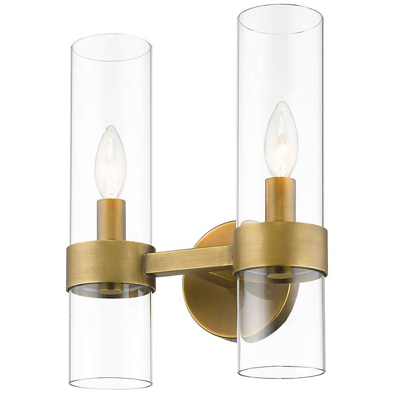 Image 2 Z-Lite Datus 2 Light Wall Sconce in Rubbed Brass
