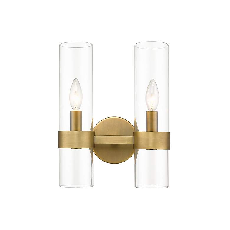 Image 5 Z-Lite Datus 2 Light Wall Sconce in Rubbed Brass more views
