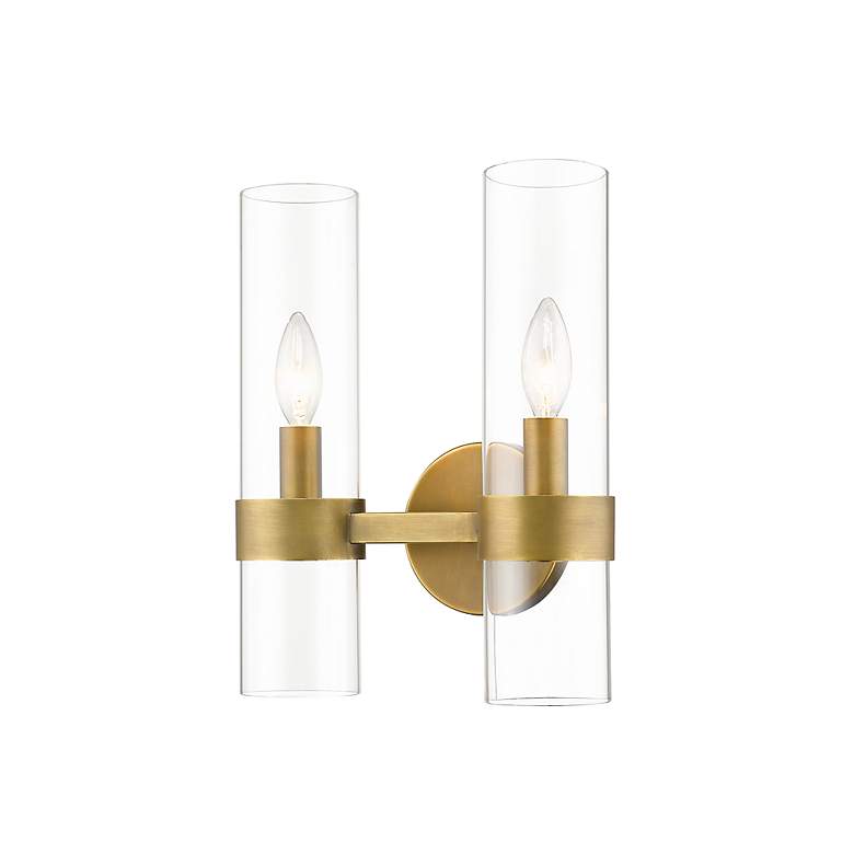 Image 6 Z-Lite Datus 2 Light Wall Sconce in Rubbed Brass more views