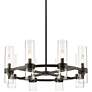 3_Z-Lite Datus 32" Wide 8-Light Matte Black Clear Glass Ring Chandelier