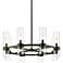 Z-Lite Datus 32" Wide 8-Light Matte Black Clear Glass Ring Chandelier