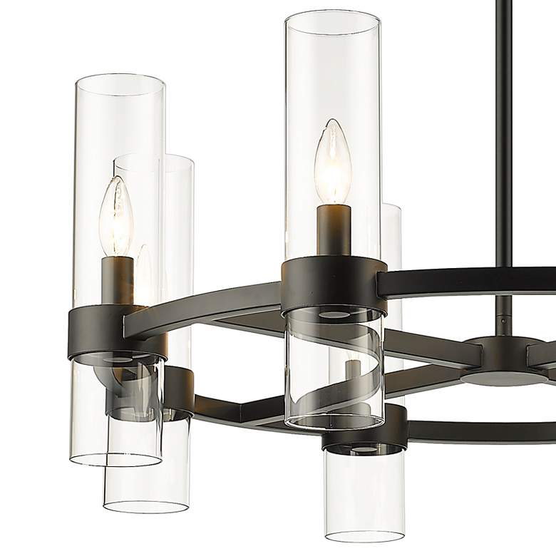 Image 4 Z-Lite Datus 32" Wide 8-Light Matte Black Clear Glass Ring Chandelier more views