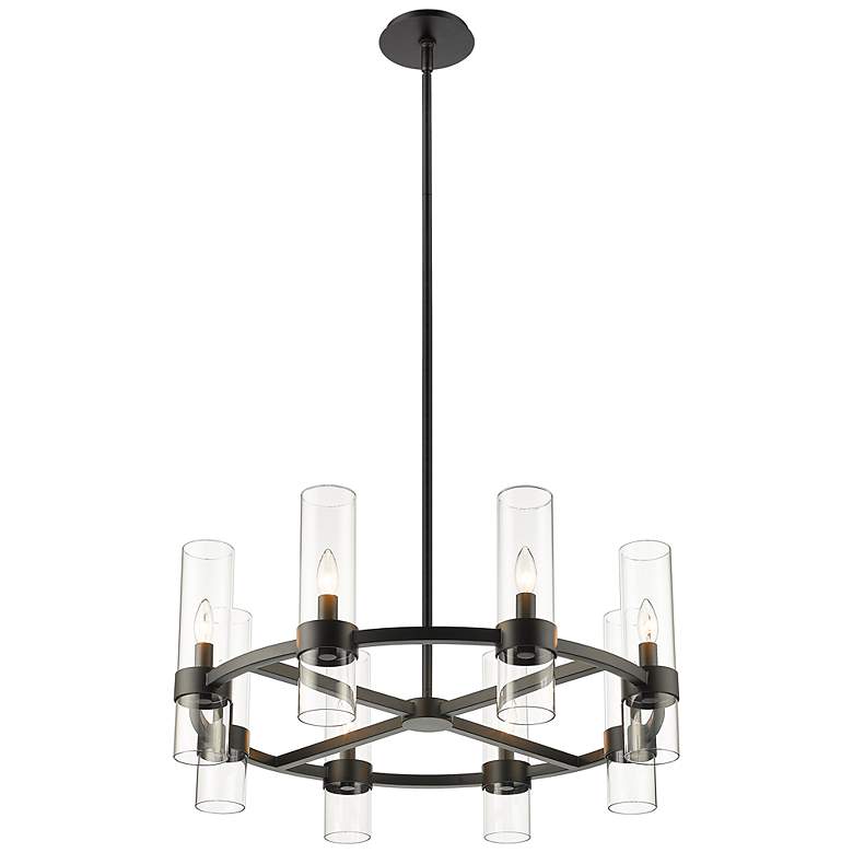 Image 6 Z-Lite Datus 32" Wide 8-Light Matte Black Clear Glass Ring Chandelier more views