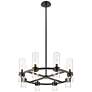 6_Z-Lite Datus 32" Wide 8-Light Matte Black Clear Glass Ring Chandelier more views