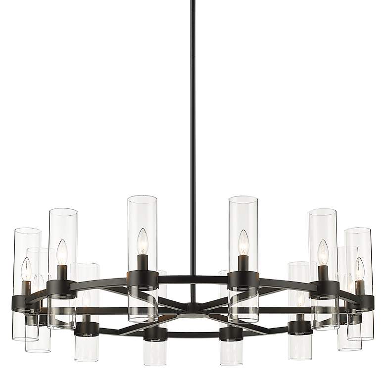 Image 3 Z-Lite Datus 43 1/2" Wide 12-Light Matte Black Modern Ring Chandelier