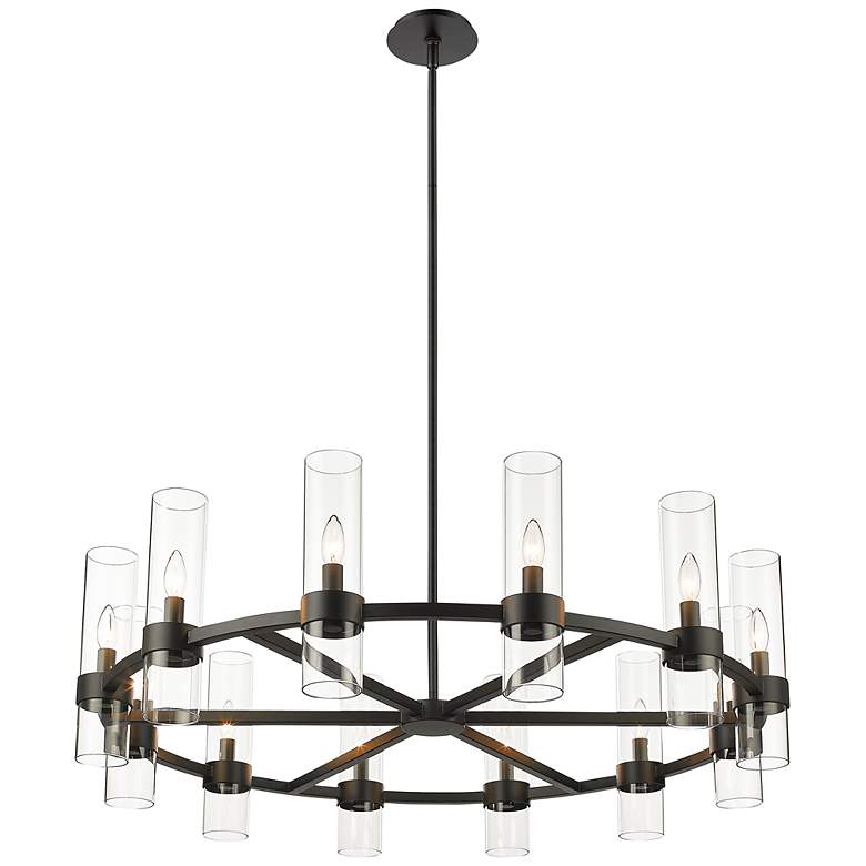 Image 6 Z-Lite Datus 43 1/2" Wide 12-Light Matte Black Modern Ring Chandelier more views