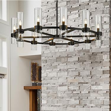 Z-Lite Datus 43 1/2" Wide 12-Light Matte Black Modern Ring Chandelier