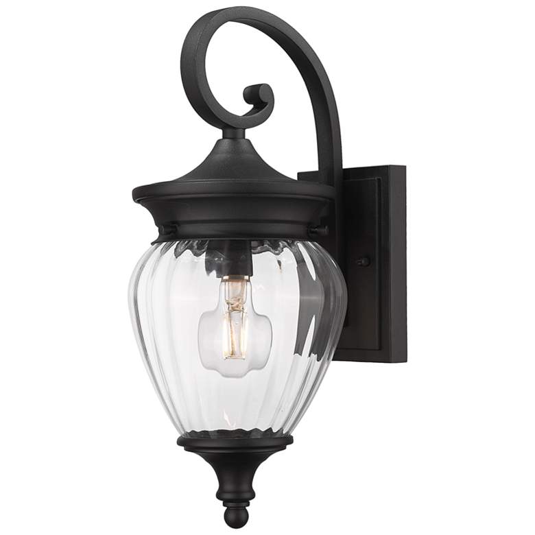 Image 1 Z-Lite Davina 16 3/4" High Black Outdoor Wall Light